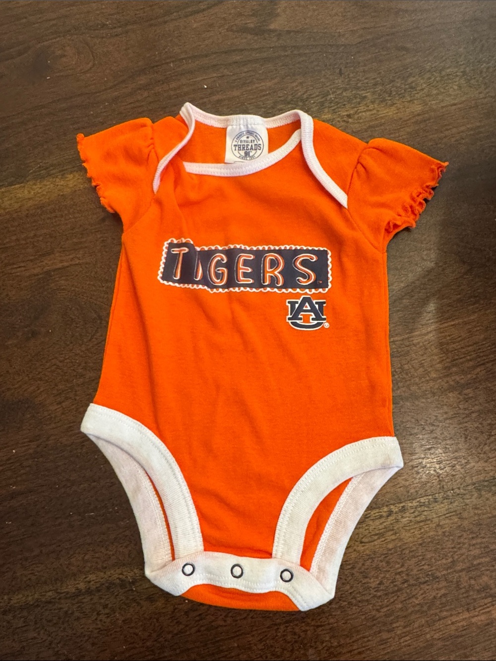 Rivalry Threads Orange and White 'Tigers' Infant One-Piece Bodysuit